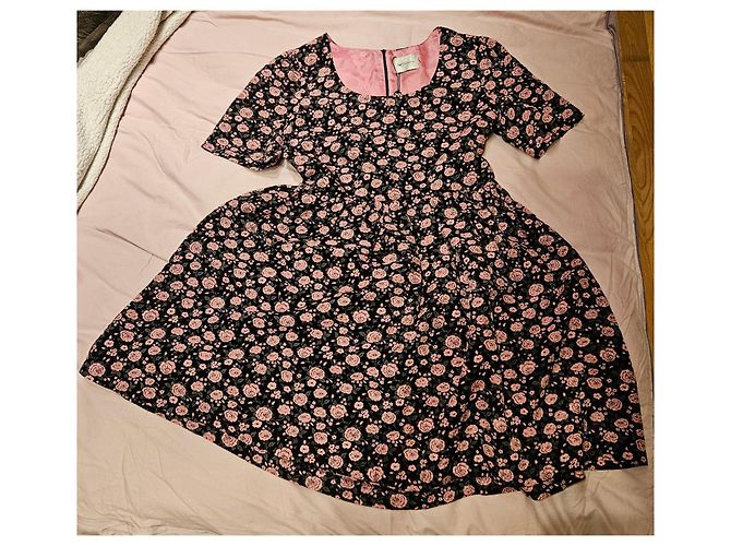 Abito Floreale Nero e Rosa Be Blumarine - vista 2