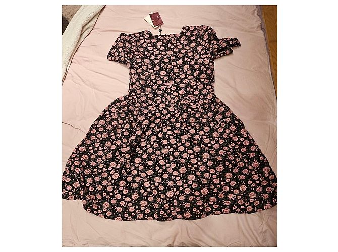 Abito Floreale Nero e Rosa Be Blumarine - vista 3