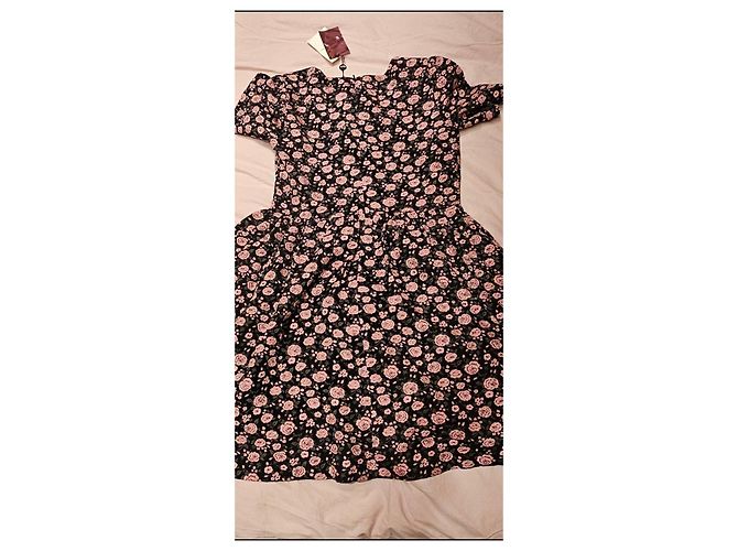 Abito Floreale Nero e Rosa Be Blumarine - vista 4