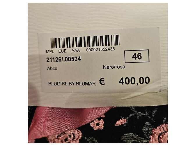 Abito Floreale Nero e Rosa Be Blumarine - vista 7
