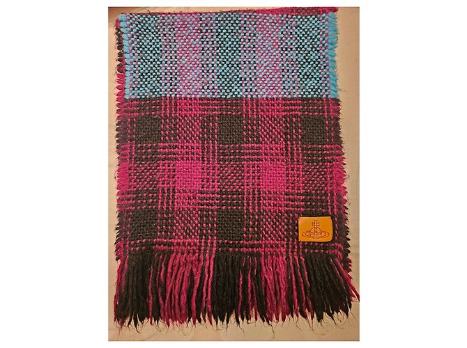 Sciarpa in tartan Vivienne Westwood Nero Porpora Blu chiaro - vista 4