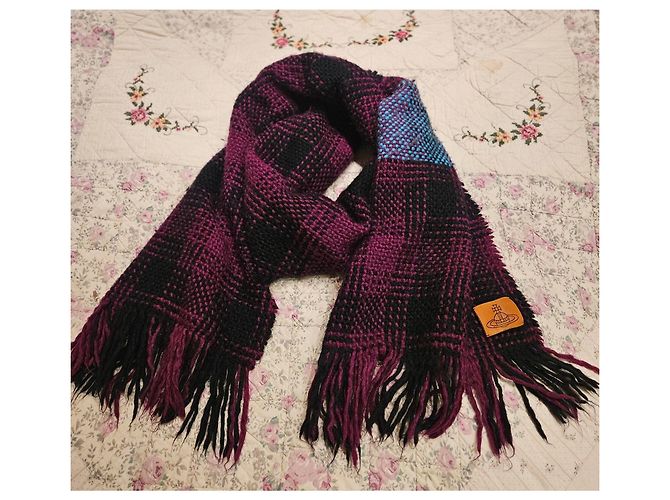 Sciarpa in tartan Vivienne Westwood Nero Porpora Blu chiaro - vista 5