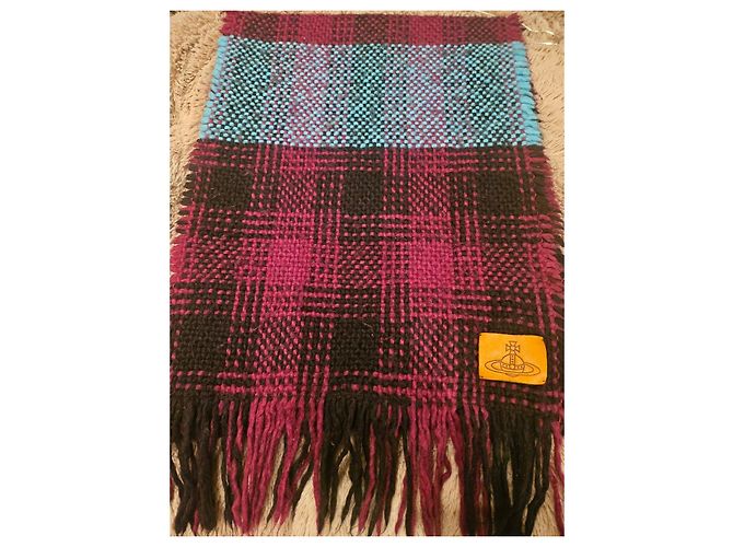 Sciarpa in tartan Vivienne Westwood Nero Porpora Blu chiaro - vista 7
