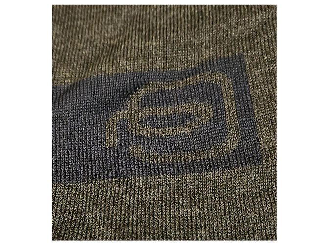 Autre Marque Sciarpa reversibile Piquadro in lana e acrilico Grigio antracite Blu navy - vista 10