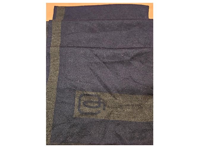 Autre Marque Sciarpa reversibile Piquadro in lana e acrilico Grigio antracite Blu navy - vista 4