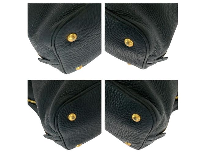 Prada Vitello Daino Leder Tote Bag Schwarz - Ansicht 3