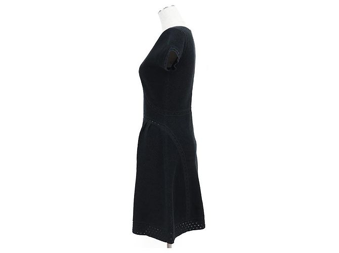 Timeless Vestido de punto de algodón Chanel P51276 Azul Azul marino - vista 12