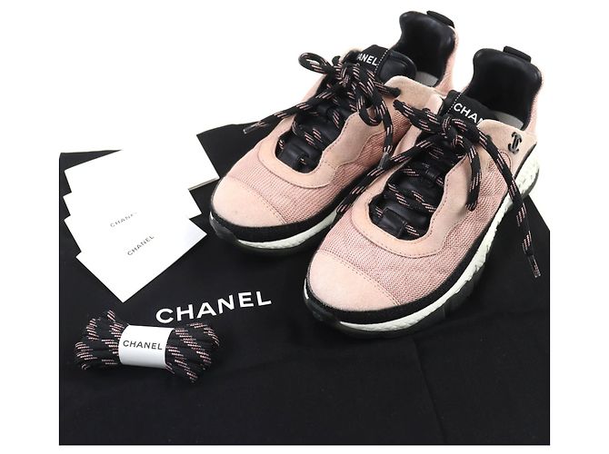 Chanel COCO Mark Matelasse Wildleder-Sneaker Schwarz Pink Weiß - Ansicht 2