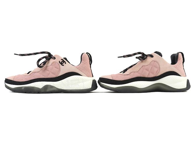 Chanel COCO Mark Matelasse Wildleder-Sneaker Schwarz Pink Weiß - Ansicht 3