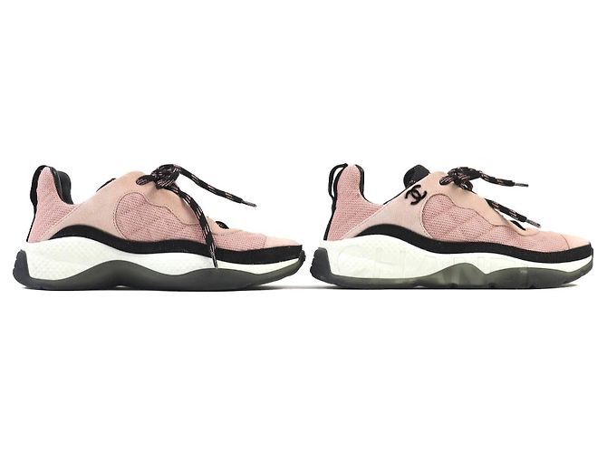 Chanel COCO Mark Matelasse Wildleder-Sneaker Schwarz Pink Weiß - Ansicht 4
