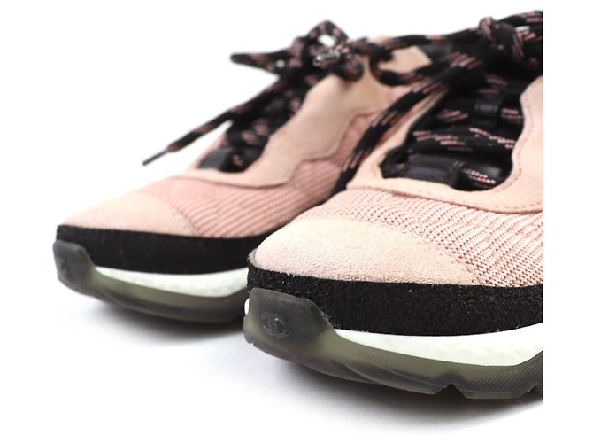 Chanel COCO Mark Matelasse Wildleder-Sneaker Schwarz Pink Weiß - Ansicht 5