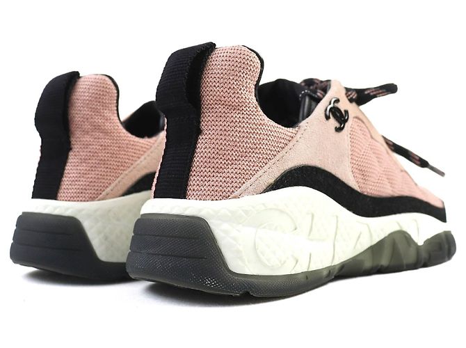 Chanel COCO Mark Matelasse Wildleder-Sneaker Schwarz Pink Weiß - Ansicht 7