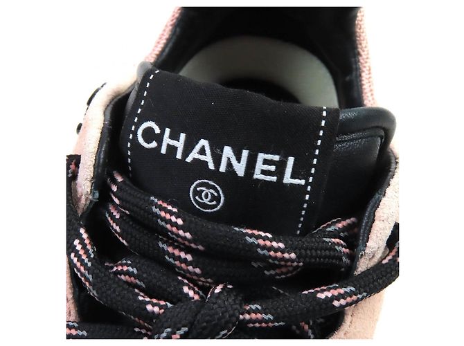 Chanel COCO Mark Matelasse Wildleder-Sneaker Schwarz Pink Weiß - Ansicht 9