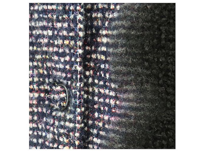 Timeless Abrigo largo Chanel P52273 de tweed, cachemira, seda y lana Negro Multicolor - vista 16