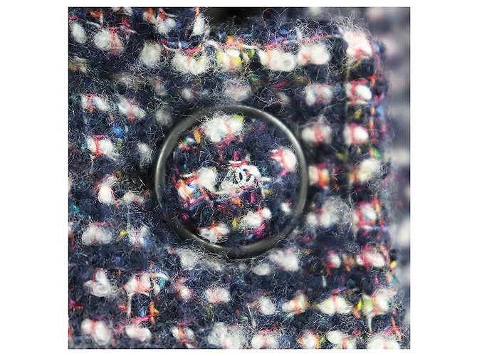 Timeless Abrigo largo Chanel P52273 de tweed, cachemira, seda y lana Negro Multicolor - vista 3