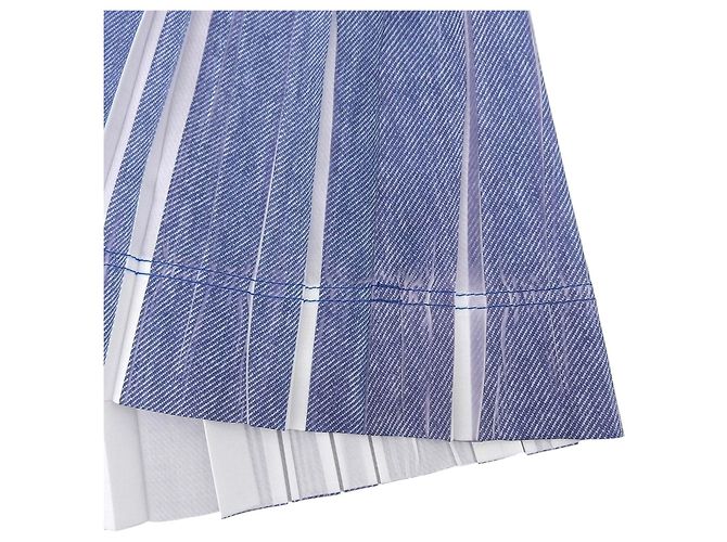 Issey Miyake Falda de poliéster plisada PLEATS PLEASE Denim Transfer Azul - vista 7