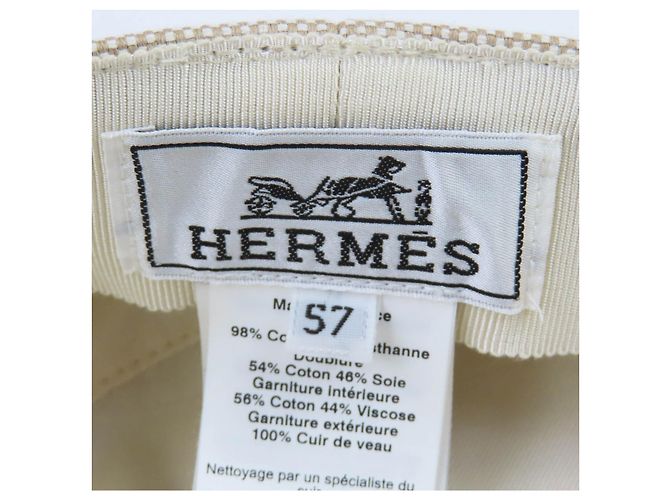 Hermès Boné de algodão Hermes Bege - vista 7