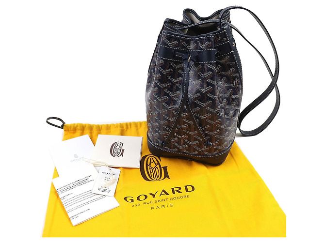 Borsa a secchiello Goyard Petit Flo in pelle di vitello Blu Blu navy - vista 2