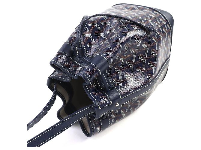 Borsa a secchiello Goyard Petit Flo in pelle di vitello Blu Blu navy - vista 4