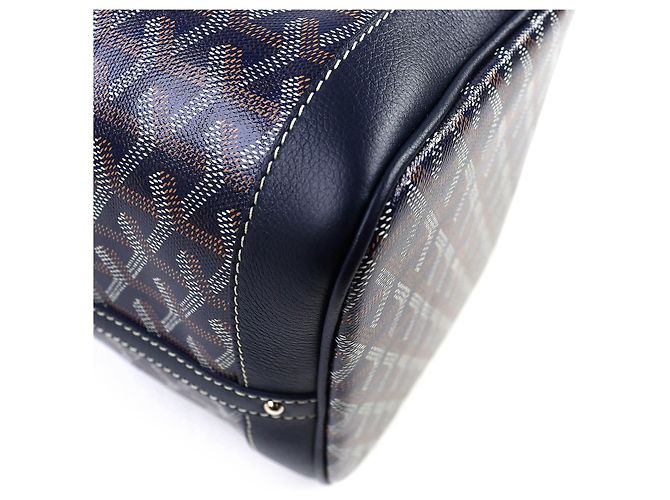 Borsa a secchiello Goyard Petit Flo in pelle di vitello Blu Blu navy - vista 7