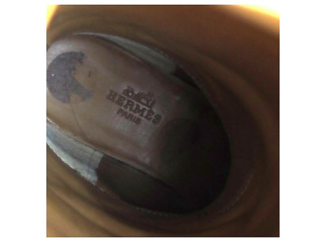Hermès Botas Hermes Jumping Kelly Buckle de Cuero Castaño - vista 11