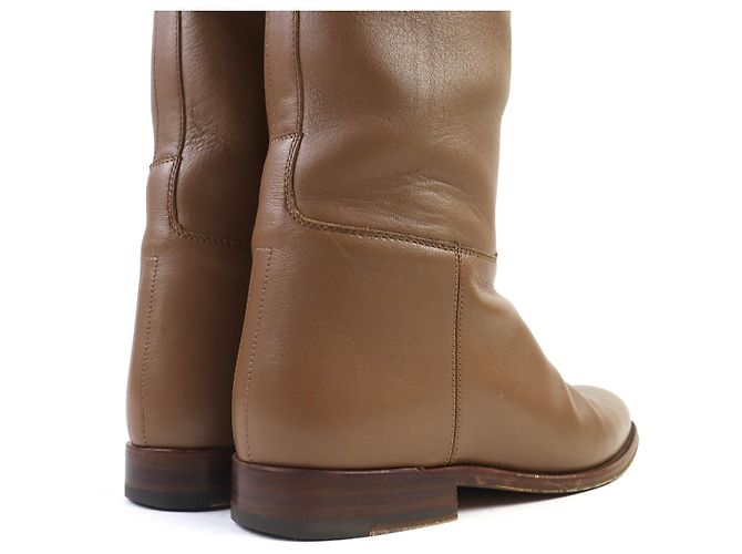 Hermès Botas Hermes Jumping Kelly Buckle de Cuero Castaño - vista 7