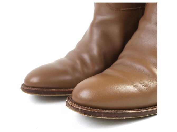 Hermès Botas Hermes Jumping Kelly Buckle de Cuero Castaño - vista 8