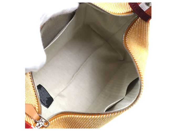 Hermès Hermes Bride a Black PM Kare H logo Wool Handbag Arancione - vista 7