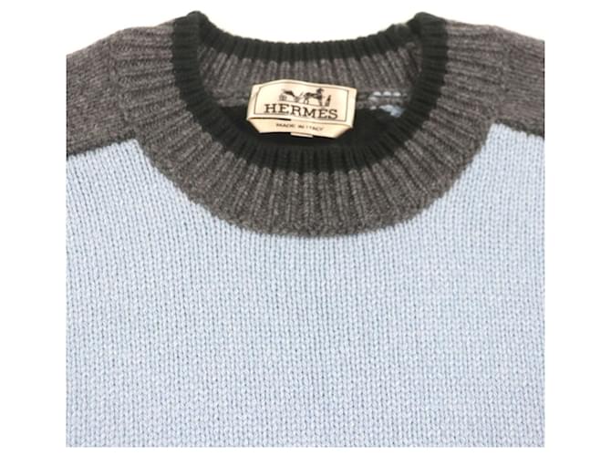 Hermès Suéter de cachemira Hermes Negro Verde Gris Azul claro - vista 2