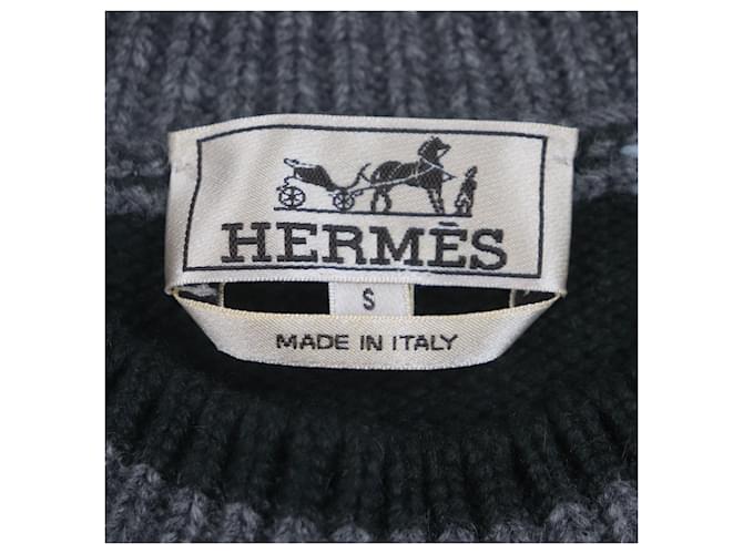 Hermès Suéter de cachemira Hermes Negro Verde Gris Azul claro - vista 4