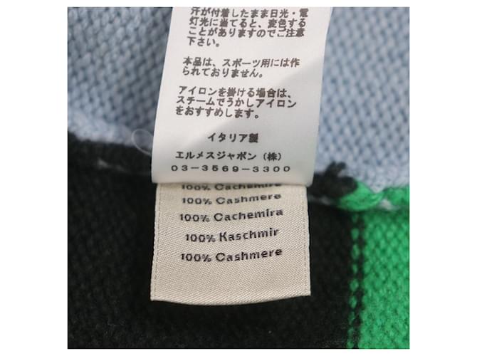 Hermès Suéter de cachemira Hermes Negro Verde Gris Azul claro - vista 6