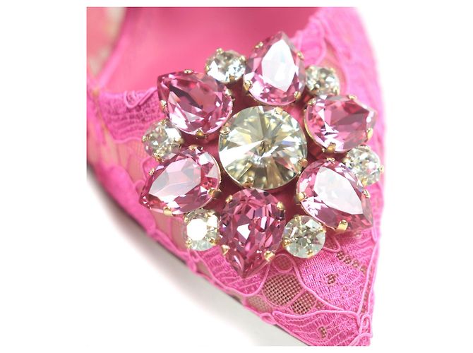 Dolce & Gabbana Taormina Spitze Kristall Pumps von Dolce&Gabbana Pink - Ansicht 9