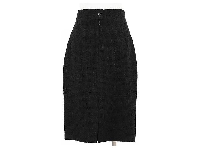 Timeless Falda de lana tweed Chanel Negro - vista 5
