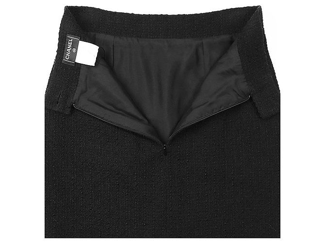 Timeless Falda de lana tweed Chanel Negro - vista 8