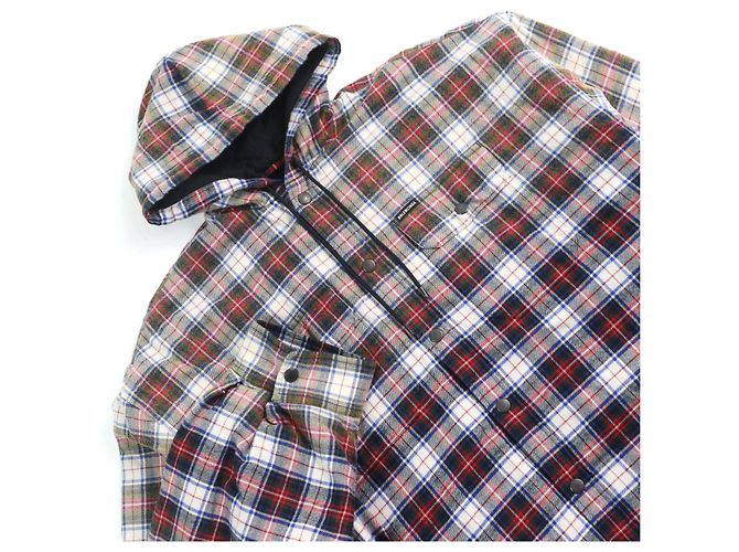 Camicia Balenciaga con cappuccio a quadri sbiaditi Camicia in cotone Multicolore - vista 2
