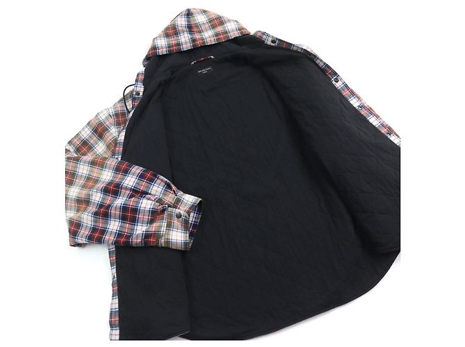 Camicia Balenciaga con cappuccio a quadri sbiaditi Camicia in cotone Multicolore - vista 3
