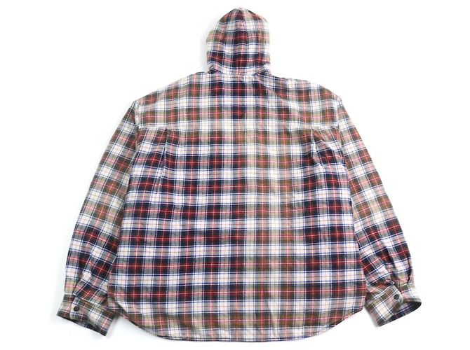 Camicia Balenciaga con cappuccio a quadri sbiaditi Camicia in cotone Multicolore - vista 4