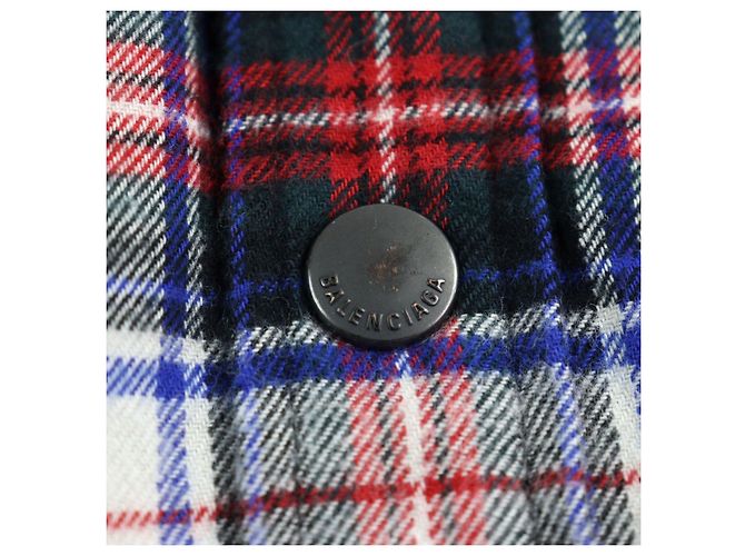 Camicia Balenciaga con cappuccio a quadri sbiaditi Camicia in cotone Multicolore - vista 5