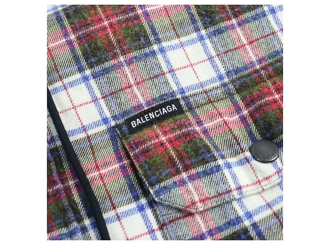 Camicia Balenciaga con cappuccio a quadri sbiaditi Camicia in cotone Multicolore - vista 6