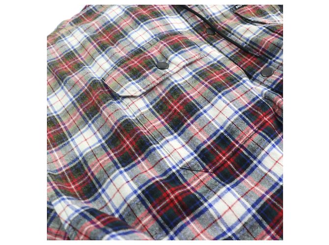 Camicia Balenciaga con cappuccio a quadri sbiaditi Camicia in cotone Multicolore - vista 7