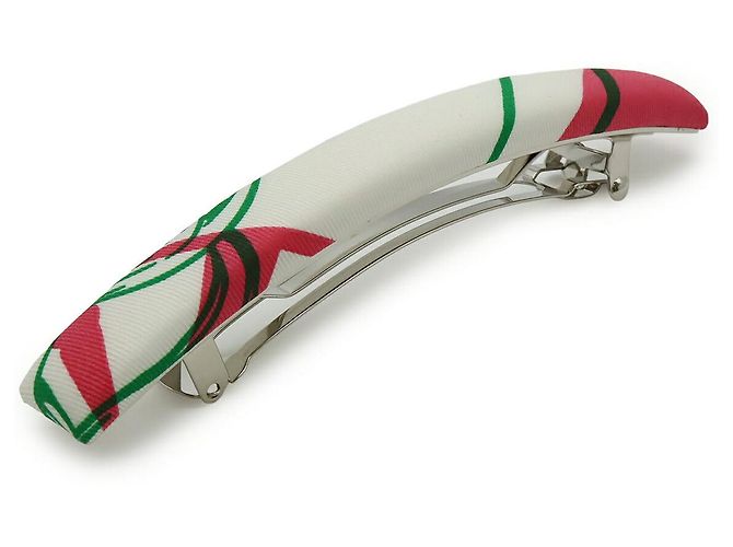 Hermès Accesorio para el pelo de seda Hermes Eclipse GM Blanco - vista 2