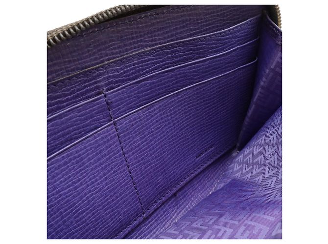Fendi Zucca PVC Canvas Long Wallet Purple Khaki Dark brown - view 8