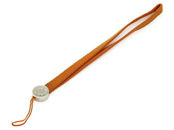 Hermès Sellier Nylon Canvas Handy-Anhänger Orange - Ansicht 2