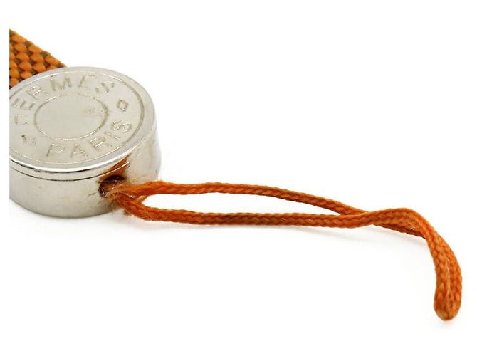Hermès Sellier Nylon Canvas Handy-Anhänger Orange - Ansicht 3