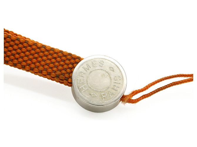Hermès Sellier Nylon Canvas Handy-Anhänger Orange - Ansicht 4