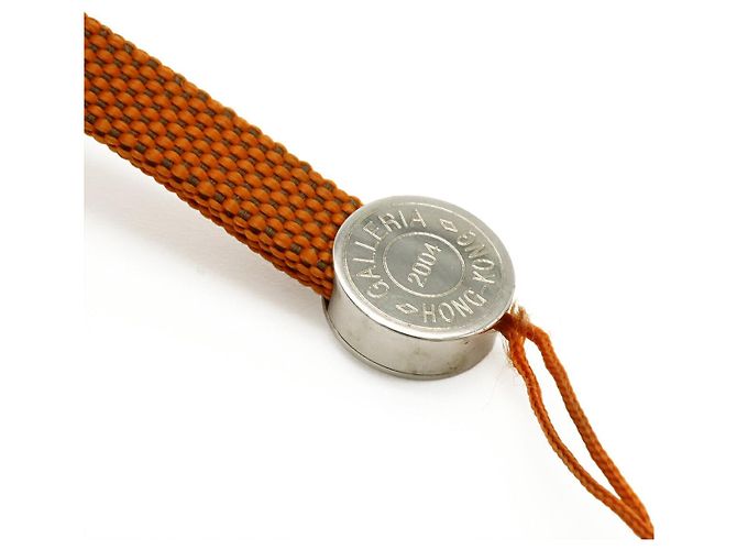 Hermès Sellier Nylon Canvas Handy-Anhänger Orange - Ansicht 5
