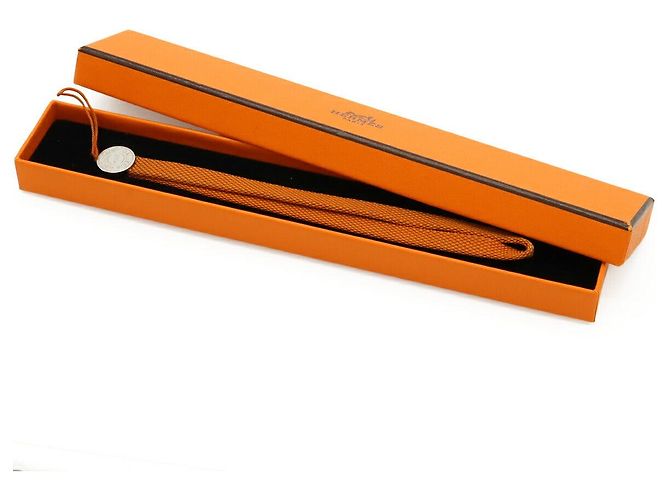Hermès Sellier Nylon Canvas Handy-Anhänger Orange - Ansicht 7