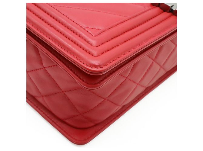 Borsa a tracolla Chanel Boy in agnello Rosa Fuschia - vista 3