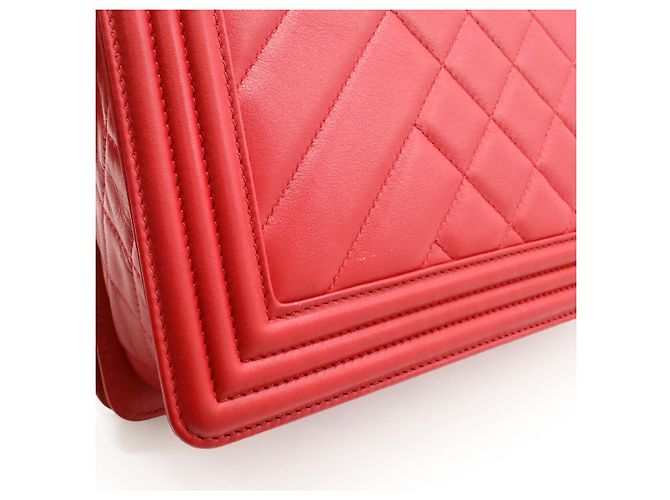 Borsa a tracolla Chanel Boy in agnello Rosa Fuschia - vista 8