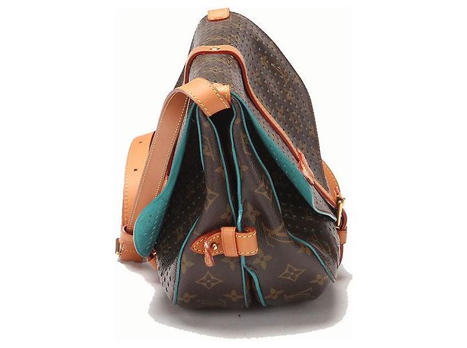Borsa a tracolla Louis Vuitton Monogram Perforated Saumur 30 Canvas M93998 Marrone - vista 4